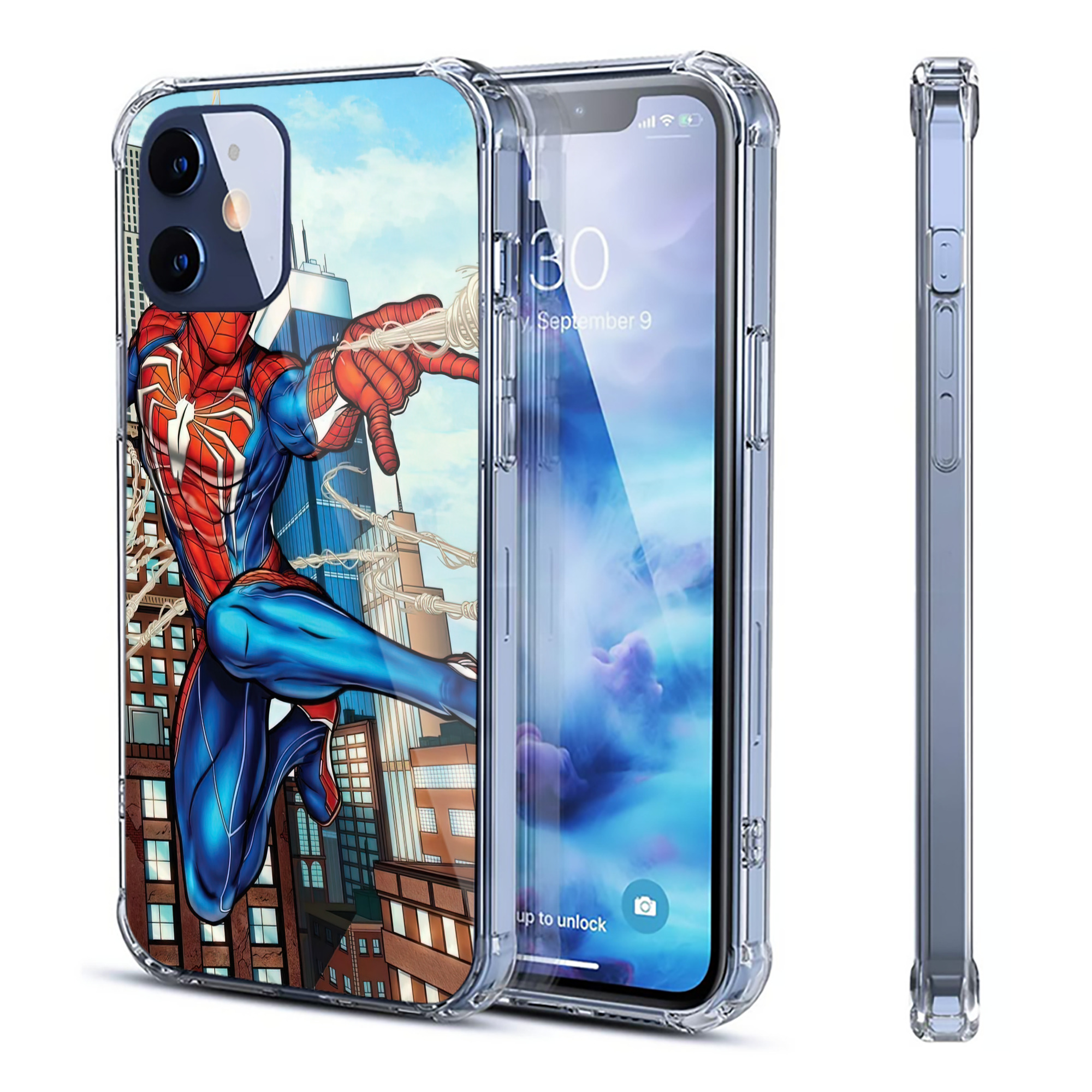 （画像用） Spider Man スパイダーマン 【iPhone 12シリーズ対応】透明スマホケース（クリアソフトケース）